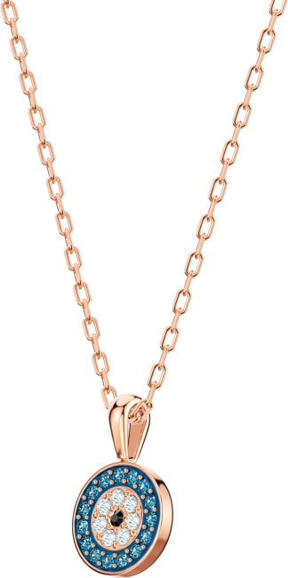 Collier Swarovski Luckily 5468919 en or rose avec cristaux bleus pour femme vue 3