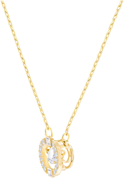 Collier Swarovski Sparkling Dance Round 5284186 en plaqué or avec cristaux blancs pour femme vue 2