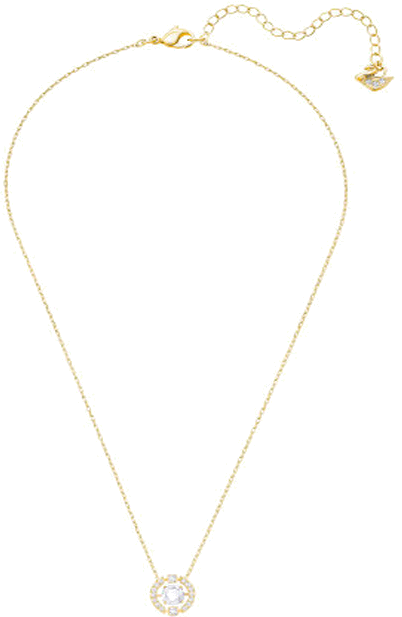 Collier Swarovski Sparkling Dance Round 5284186 en plaqué or avec cristaux blancs pour femme vue 3