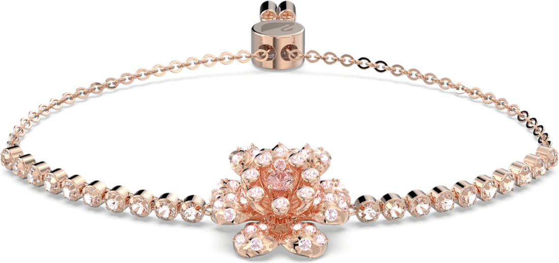 Bracelet ajustable Swarovski 5621144 en métal rose à motif floral et cristaux vue 2