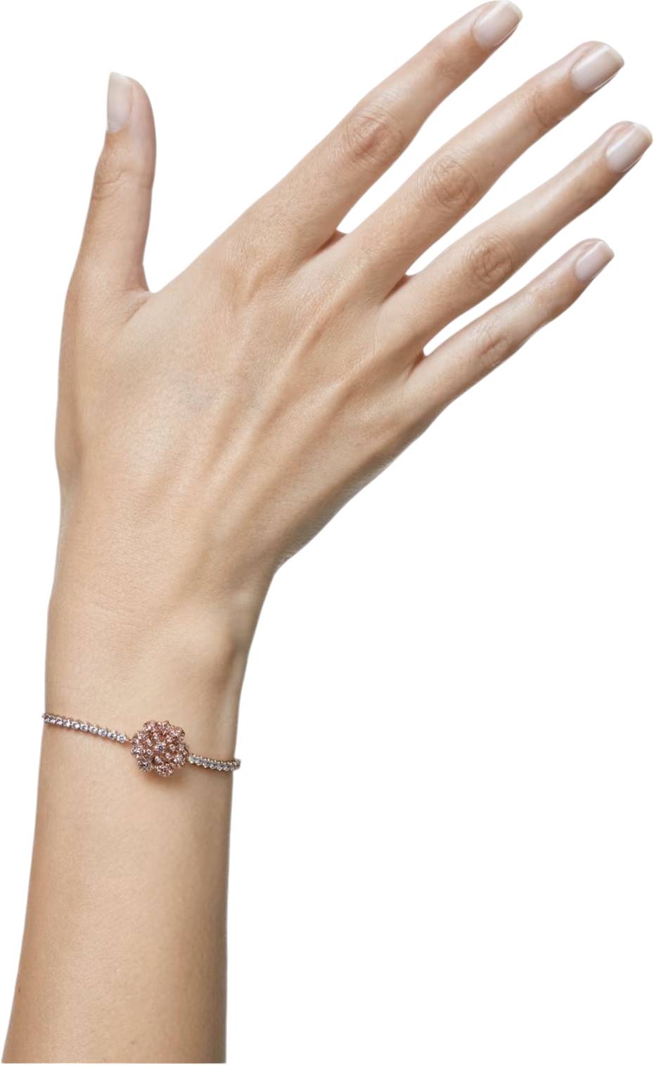Bracelet ajustable Swarovski 5621144 en métal rose à motif floral et cristaux vue 3