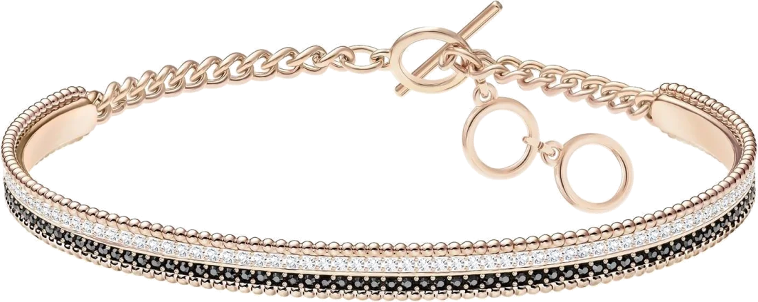 Bracelet jonc ajustable Swarovski Lollypop 5367827 plaqué or rose