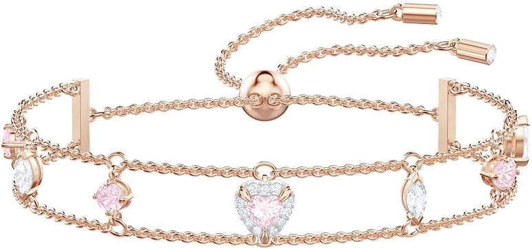 Bracelet Swarovski One 5446304, plaqué or rose avec cristaux blancs et roses, ajustable pour femme vue 2