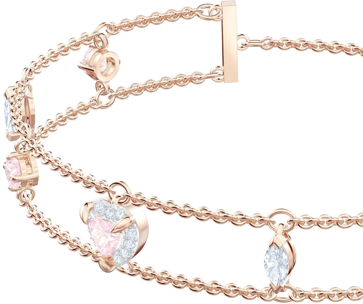 Bracelet Swarovski One 5446304, plaqué or rose avec cristaux blancs et roses, ajustable pour femme vue 3