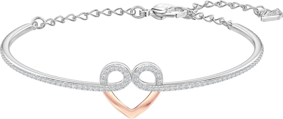 Bracelet jonc ajustable Swarovski My Hero 5490501 plaqué or rose cristaux blancs