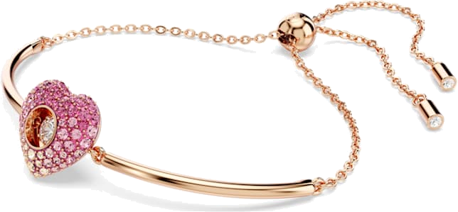 Bracelet jonc ajustable Swarovski Idyllia 5683581 coeur en plaqué or rose pour femme vue 2