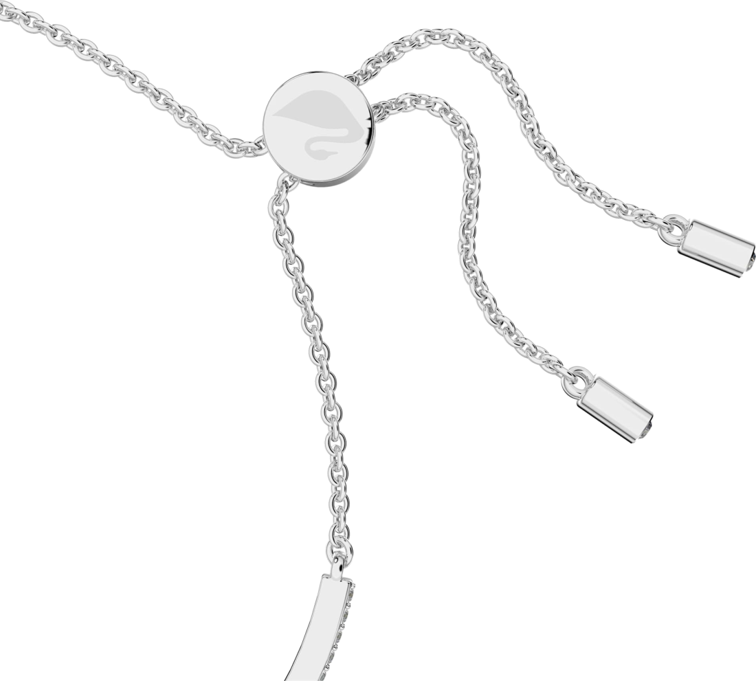 Bracelet jonc ajustable pour femme Swarovski Iconic Swan 5614119 en plaqué rhodium argenté avec cristaux vue 3
