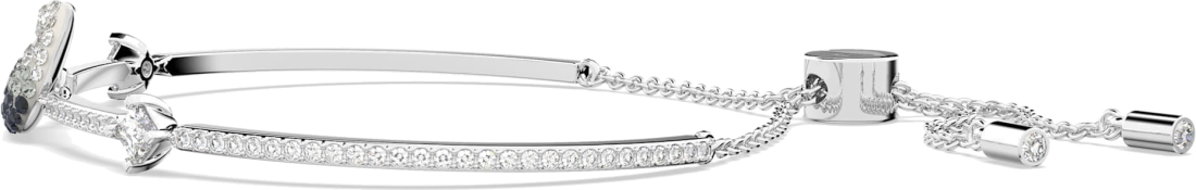 Bracelet jonc ajustable pour femme Swarovski Iconic Swan 5614119 en plaqué rhodium argenté avec cristaux vue 4
