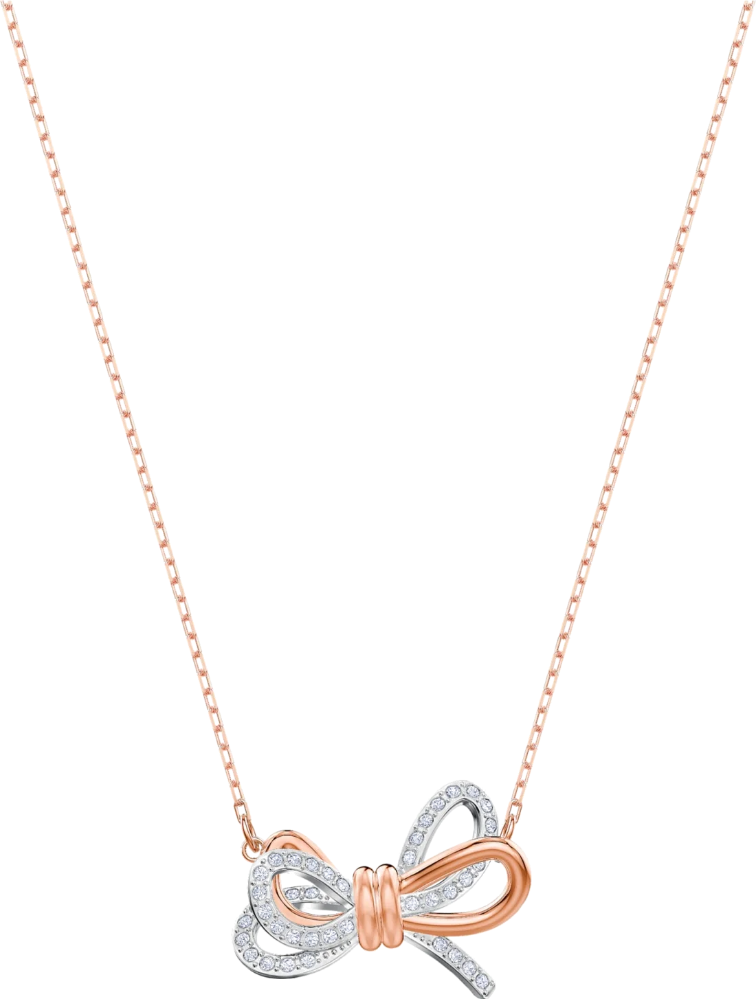 Collier Swarovski Lifelong 5440636 plaqué or rose nœud incrusté de cristaux
