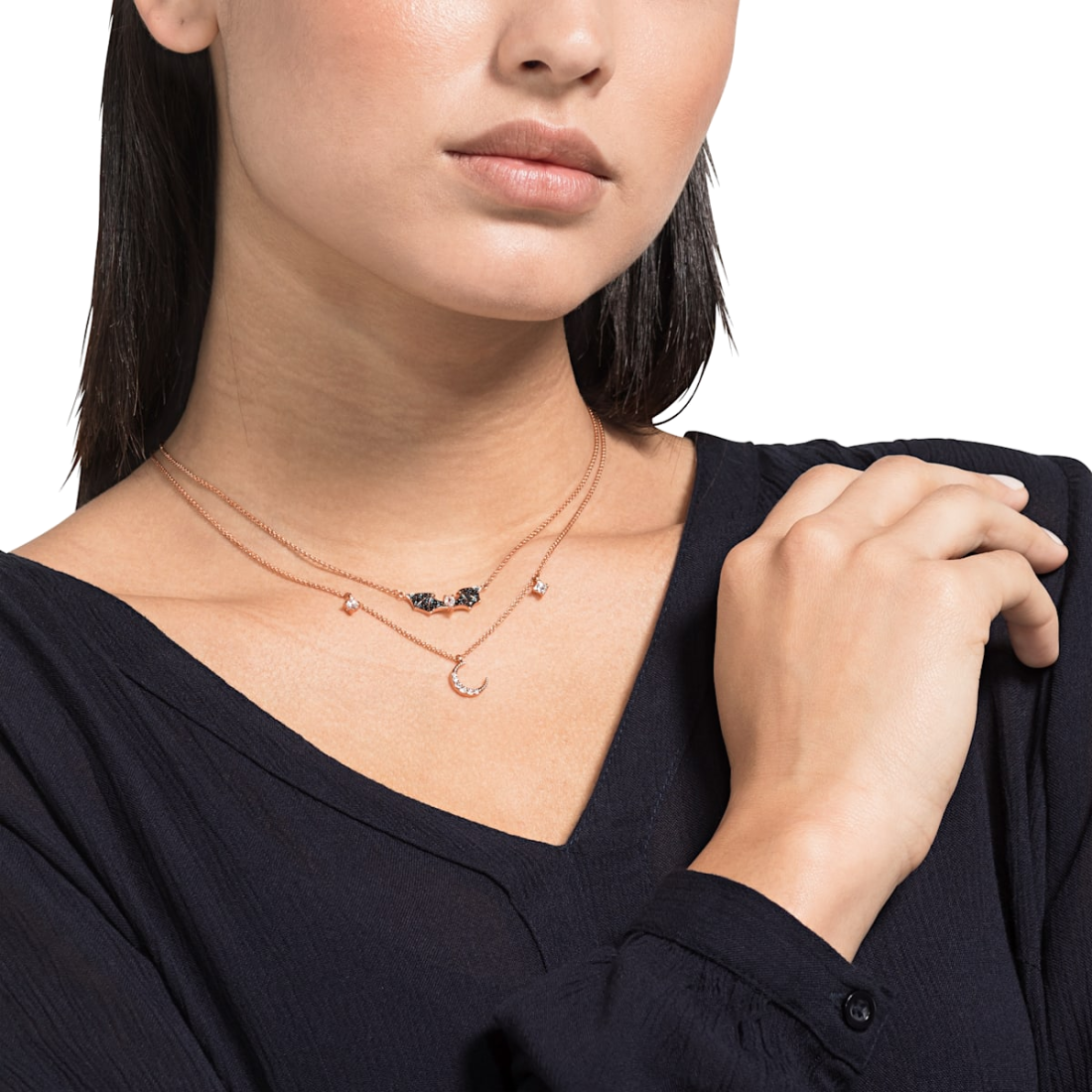 Collier Swarovski Prosperity 5491565 en plaqué or rose avec cristaux multicolores - Pour Femme vue 7