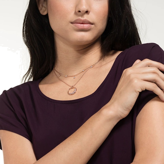 Collier Swarovski North 5493390 pour Femme en plaqué or rose avec cristaux blancs vue 4