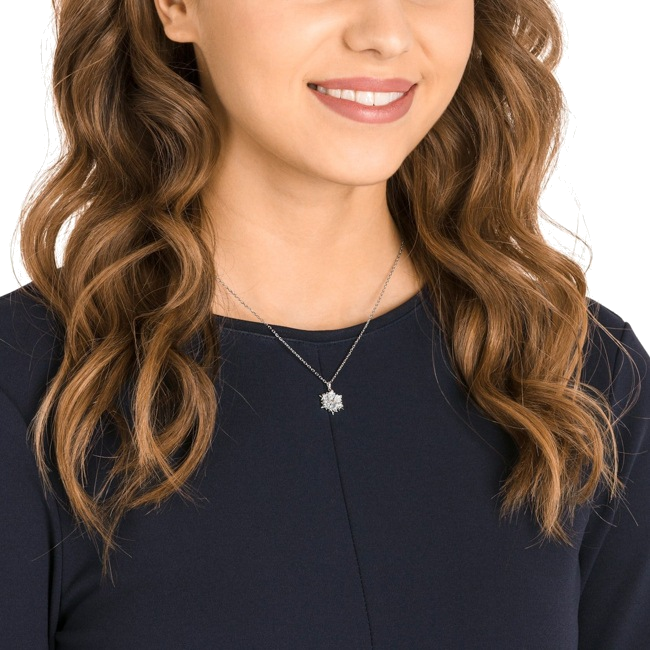 Pendentif Flocon de Neige Swarovski 5428432, Plaqué Rhodium Argenté pour Femme vue 4