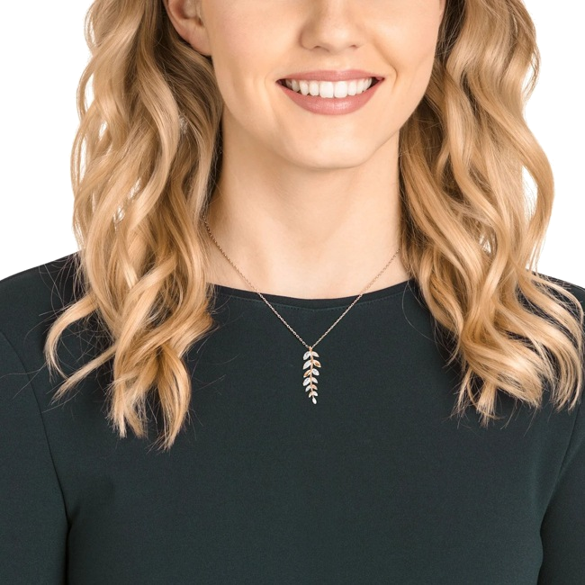 Collier Swarovski Mayfly 5409340 en plaqué or rose avec cristaux blancs pour femme vue 4