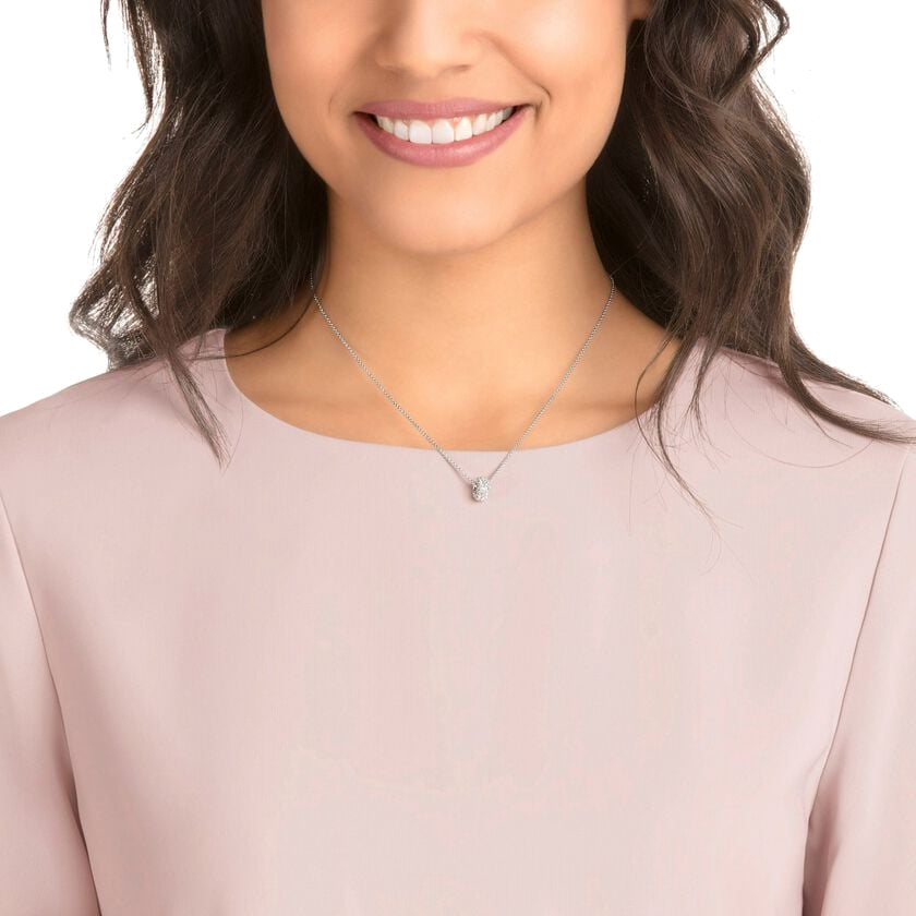 Collier Swarovski pour Femme 5368042 - Pendentif rond plaqué rhodium avec cristaux blancs vue 2