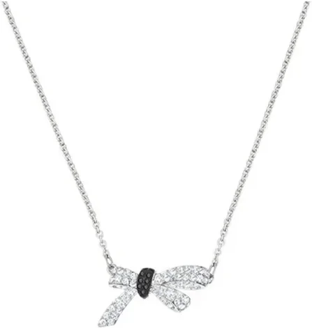 Collier Swarovski Mademoiselle 5412679 plaqué rhodium nœud incrusté de cristaux