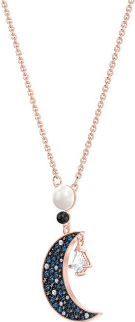 Collier Swarovski Symbolica 5489534 en métal plaqué or rose avec pendentif lune et cristaux - Pour Femme vue 2