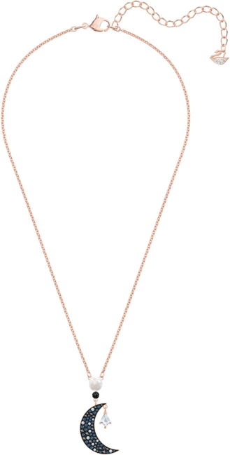 Collier Swarovski Symbolica 5489534 en métal plaqué or rose avec pendentif lune et cristaux - Pour Femme vue 3
