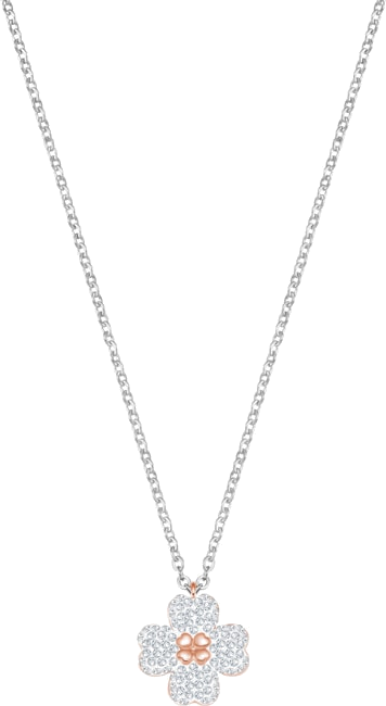 Collier Swarovski Latisha Flower 5368980 en métal plaqué rhodium argent, pendentif floral réversible avec cristaux, pour femme vue 2