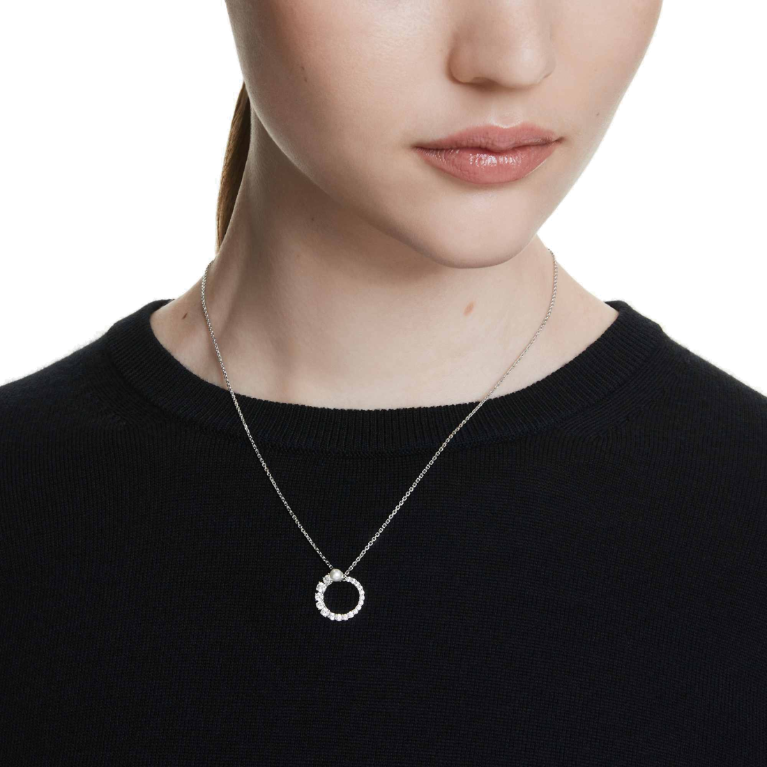 Collier Swarovski Matrix 5688751 en plaqué rhodium avec cristaux blancs pour femme vue 5