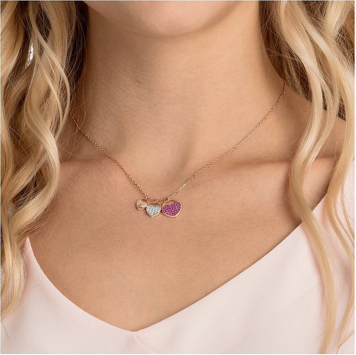 Collier Swarovski Ginger 5472446 en plaqué or rose avec cœurs et cristaux - Pour Femme vue 4