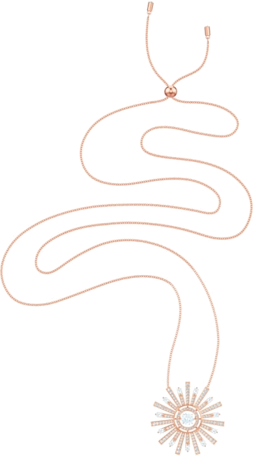 Collier Swarovski Sunshine 5459593 plaqué or rose pour femme, pendentif soleil cristaux vue 2
