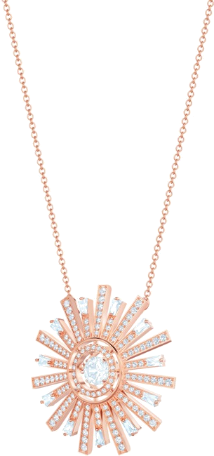 Collier Swarovski Sunshine 5459593 plaqué or rose pour femme, pendentif soleil cristaux vue 3