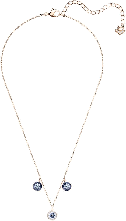 Collier Swarovski Luckily 5429129 en plaqué or rose avec cristaux bleus et blancs pour femme vue 2