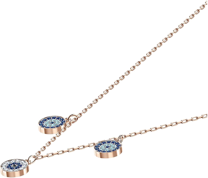 Collier Swarovski Luckily 5429129 en plaqué or rose avec cristaux bleus et blancs pour femme vue 3