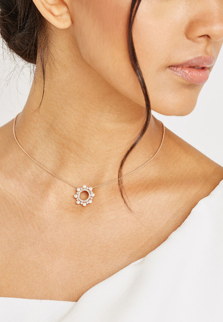 Collier Swarovski Major 5429963 en plaqué or rose avec perles et cristaux blancs pour femme vue 2