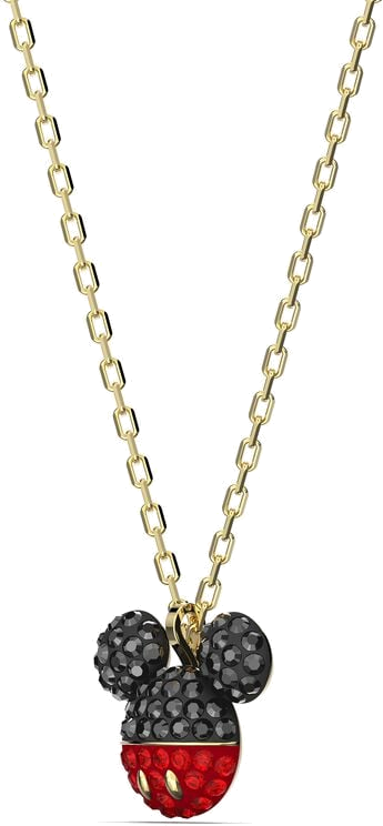 Collier Swarovski Mickey & Minnie 5559176 en plaqué or, cristaux noirs et rouges pour femme vue 2