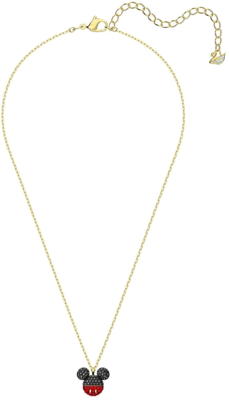 Collier Swarovski Mickey & Minnie 5559176 en plaqué or, cristaux noirs et rouges pour femme vue 3