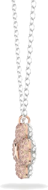 Collier Swarovski Latisha Flower 5636488 en argent rhodié, pendentif réversible cristaux rose et blanc vue 2