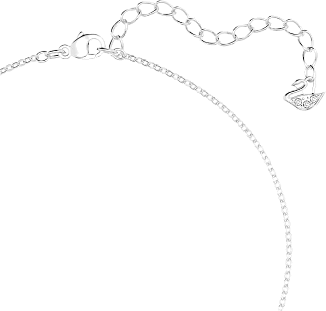 Collier Swarovski Latisha Flower 5636488 en argent rhodié, pendentif réversible cristaux rose et blanc vue 4