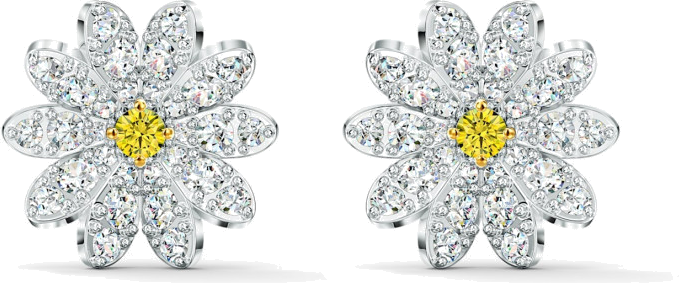 Boucles d'oreilles Swarovski Eternal Flower 5518145 en métal plaqué rhodium argenté avec cristaux pour femme