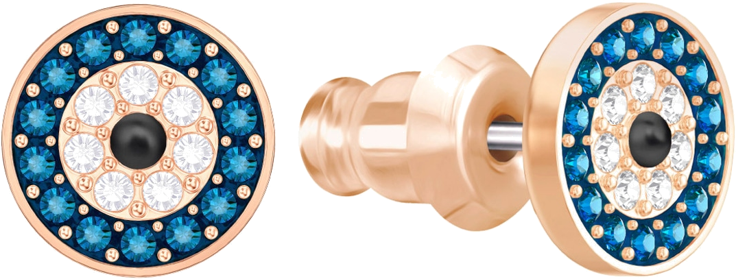 Boucles d'oreilles Swarovski Luckily Evil Eye 5377720 en plaqué or rose avec cristaux multicolores pour femme vue 2