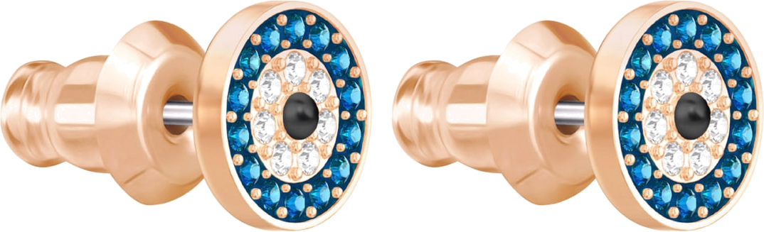 Boucles d'oreilles Swarovski Luckily Evil Eye 5377720 en plaqué or rose avec cristaux multicolores pour femme vue 3
