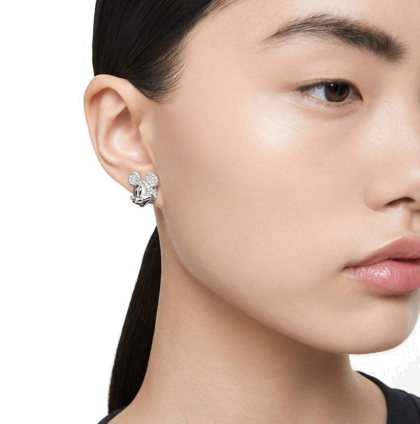 Boucles d'oreilles Swarovski Disney Mickey Mouse 5668781 en plaqué rhodium et cristaux blancs pour femme vue 5