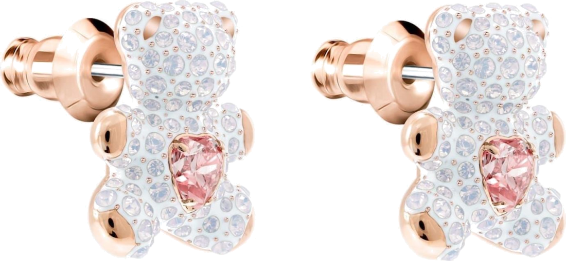 Boucles d'oreilles Swarovski Teddy 5447445 en plaqué or rose et cristaux pour femme vue 2