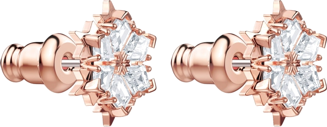 Boucles d'oreilles Swarovski Magic 5428429 en plaqué or rose, motif flocon de neige vue 3