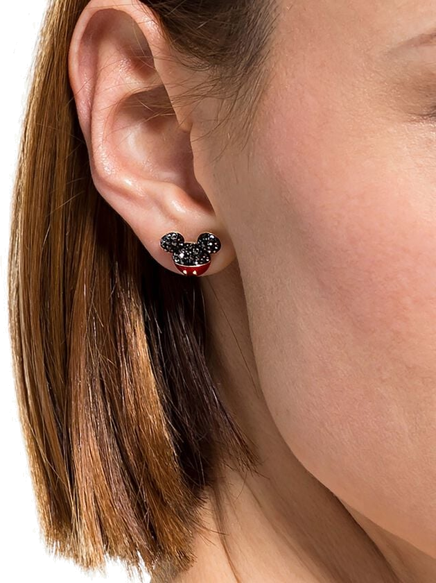 Boucles d'oreilles Swarovski 5566691 plaqué or cristaux noirs Mickey & Minnie pour femme vue 4