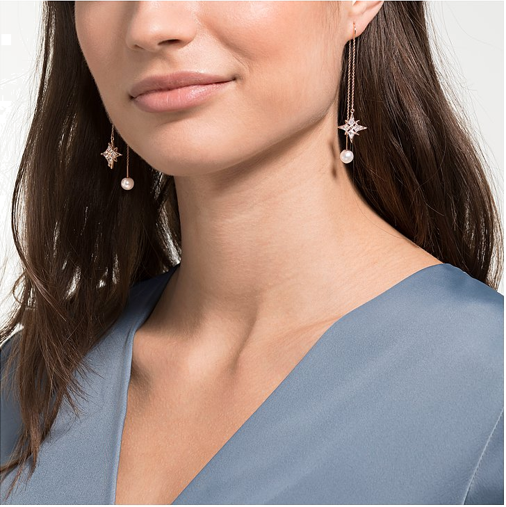 Boucles d'oreilles Swarovski Symbolic Chain 5494344 en plaqué or rose pour femme vue 4