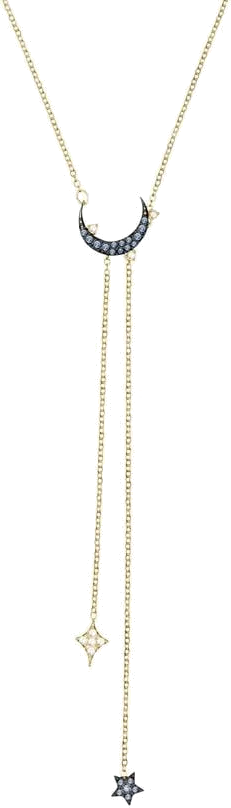 Collier Swarovski en Y Duo Moon 5412630 plaqué or incrusté de cristaux