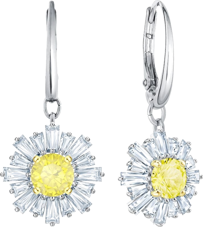 Boucles d'oreilles Swarovski Sunshine 5479914 en plaqué rhodium argenté pour femme vue 2