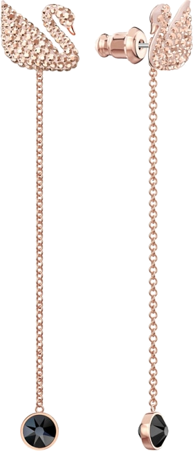 Boucles d'oreilles Swarovski Iconic Swan 5373164 en plaqué or rose pour femme vue 2