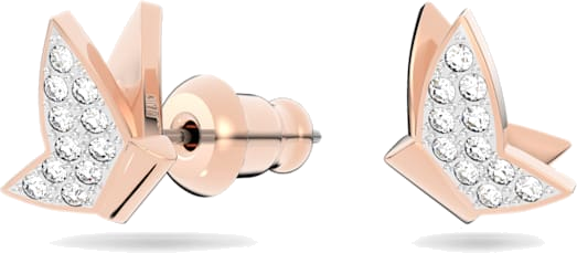 Boucles d'oreilles Swarovski Lilia 5636427 plaqué or rose pour femme, papillons avec cristaux blancs vue 2
