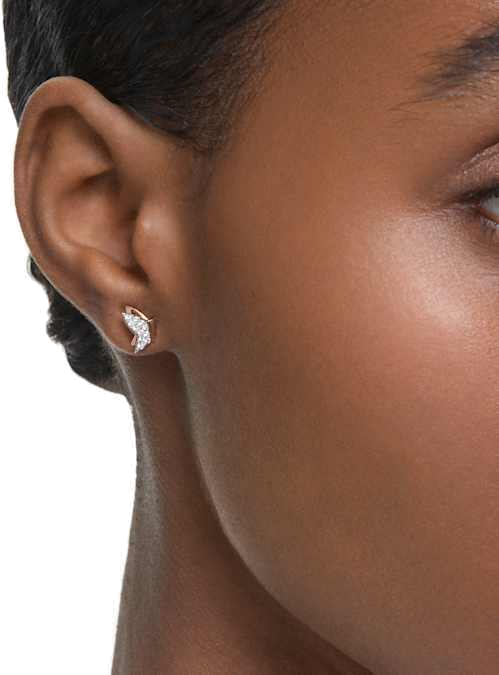Boucles d'oreilles Swarovski Lilia 5636427 plaqué or rose pour femme, papillons avec cristaux blancs vue 3