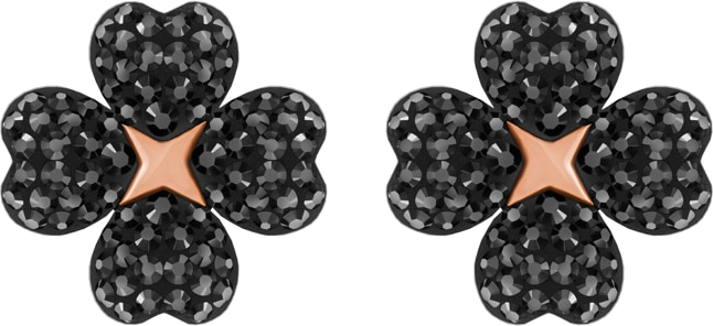 Boucles d'oreilles Swarovski Latisha Flower 5389161 pour femme, plaqué rhodium avec cristaux noirs et perles vue 3