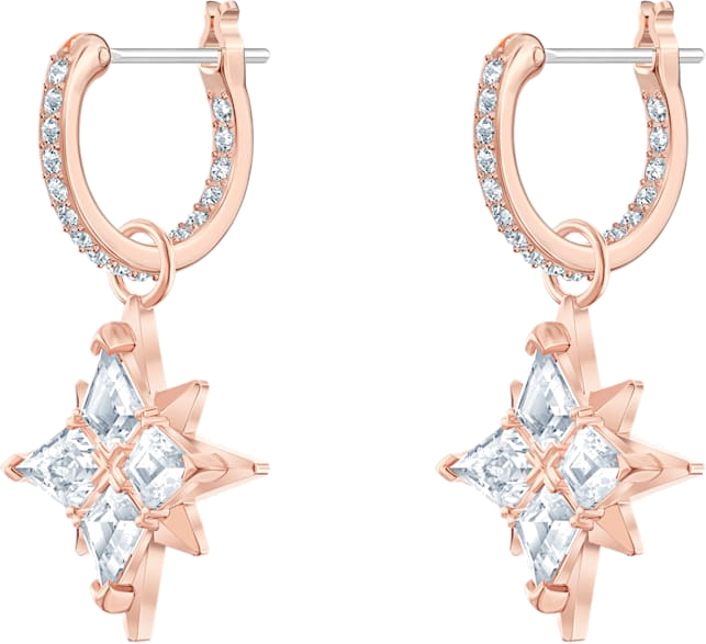 Boucles d'oreilles Swarovski Symbolic Star 5494337 en plaqué or rose avec cristaux, pour femme vue 2
