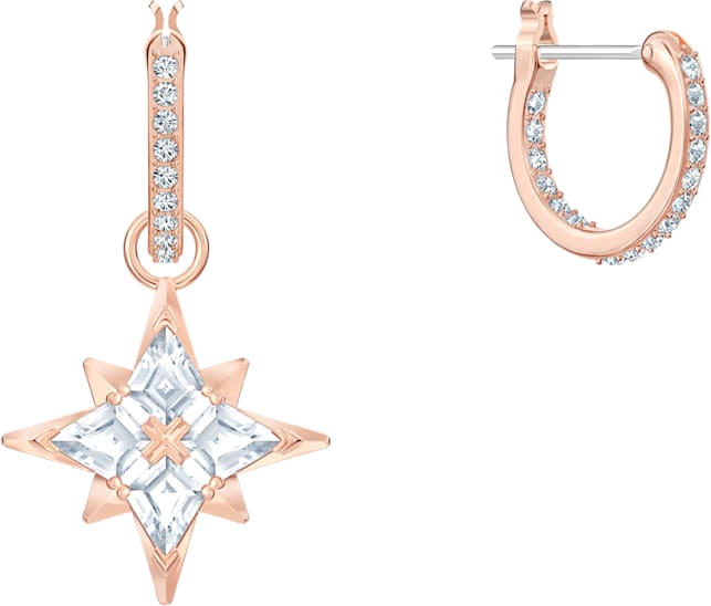 Boucles d'oreilles Swarovski Symbolic Star 5494337 en plaqué or rose avec cristaux, pour femme vue 3