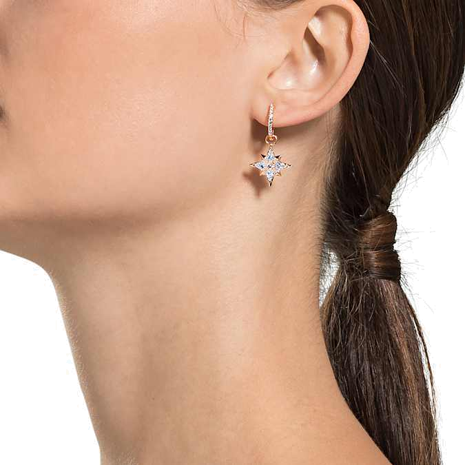 Boucles d'oreilles Swarovski Symbolic Star 5494337 en plaqué or rose avec cristaux, pour femme vue 5